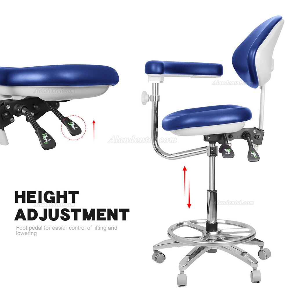 QIYUAN QY-600M-B2 Mobile Dental Assistant Stool Dental Operator Chair 360° Rotation Armrest